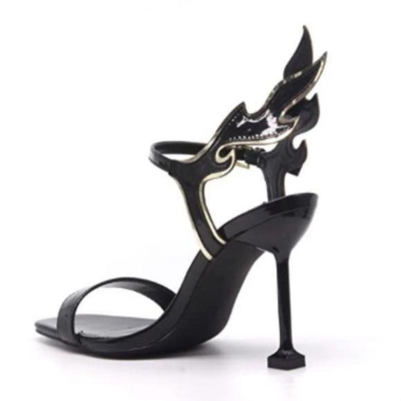 Black Heels With Flame Accent - Picture 2 of 6